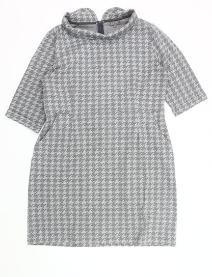 First Avenue Women’s Grey Houndstooth Shift Dress Size 16