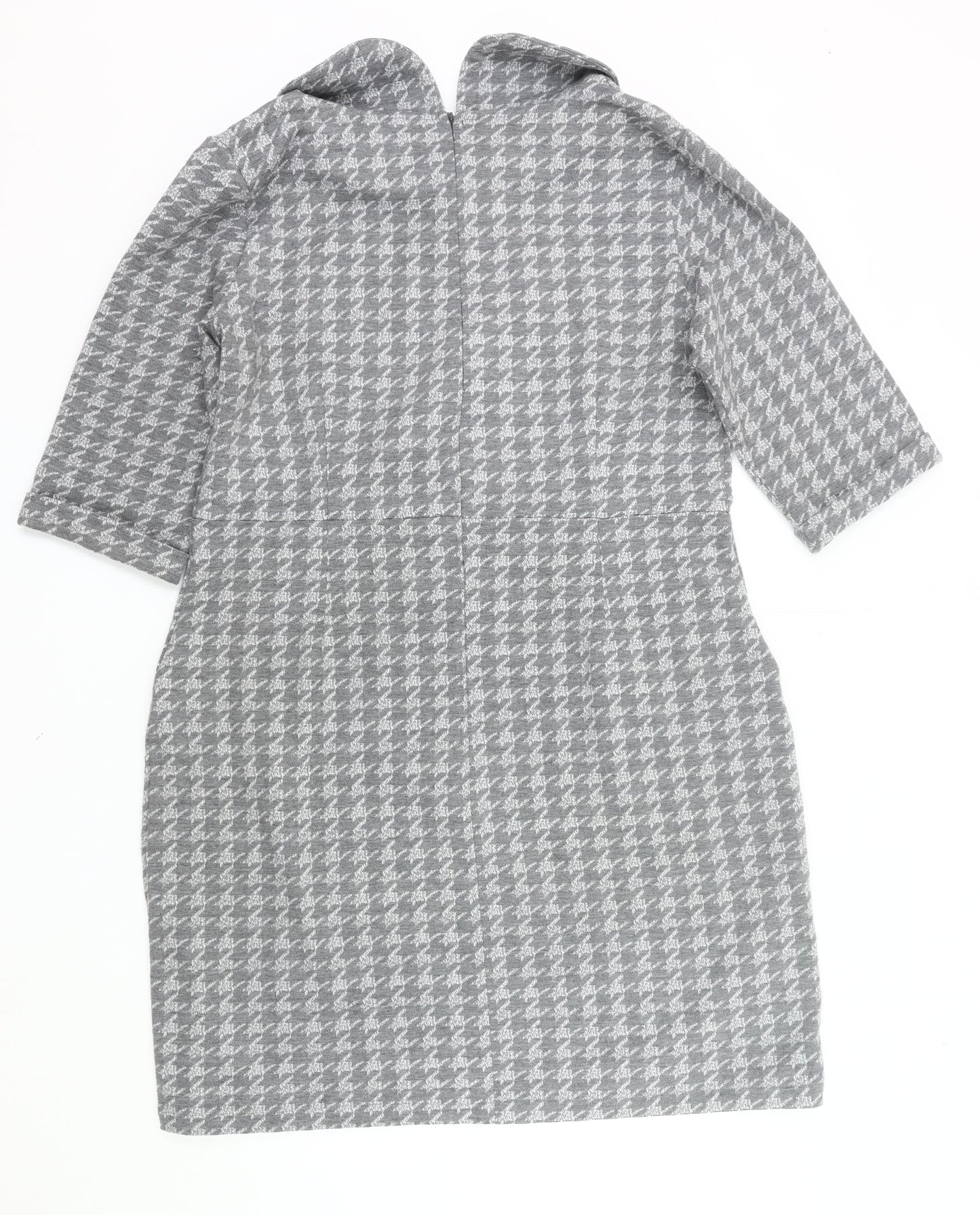 First Avenue Women’s Grey Houndstooth Shift Dress Size 16