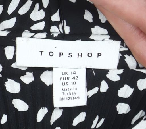 Womens UK Size 14 Topshop Pleated Chiffon Skirt