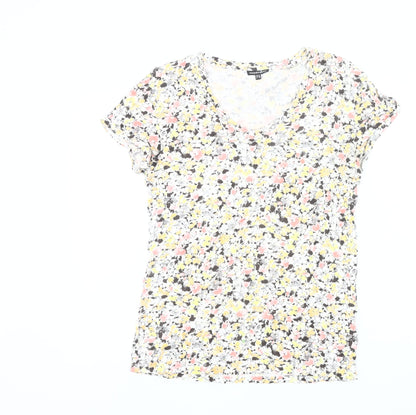 Womens UK Size 12 Warehouse Multicoloured Basic T-Shirt