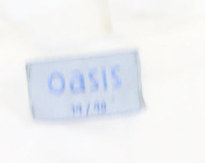 Oasis Women’s White Cotton A-Line Midi Skirt Size 10