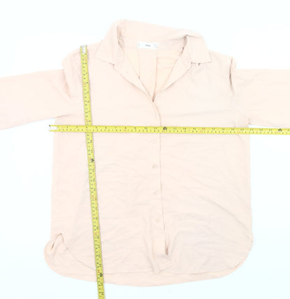 Womens UK Size 10 Mango Beige Basic Button-Up