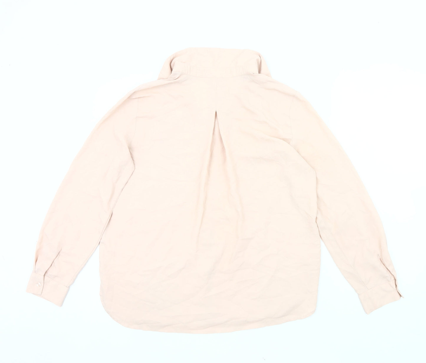 Womens UK Size 10 Mango Beige Basic Button-Up