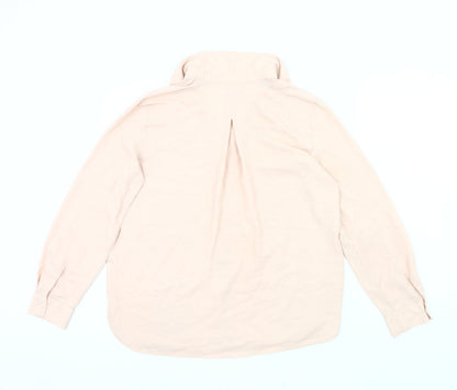 Womens UK Size 10 Mango Beige Basic Button-Up
