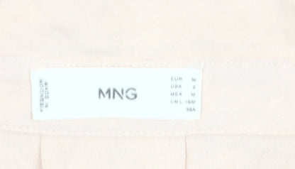 Womens UK Size 10 Mango Beige Basic Button-Up