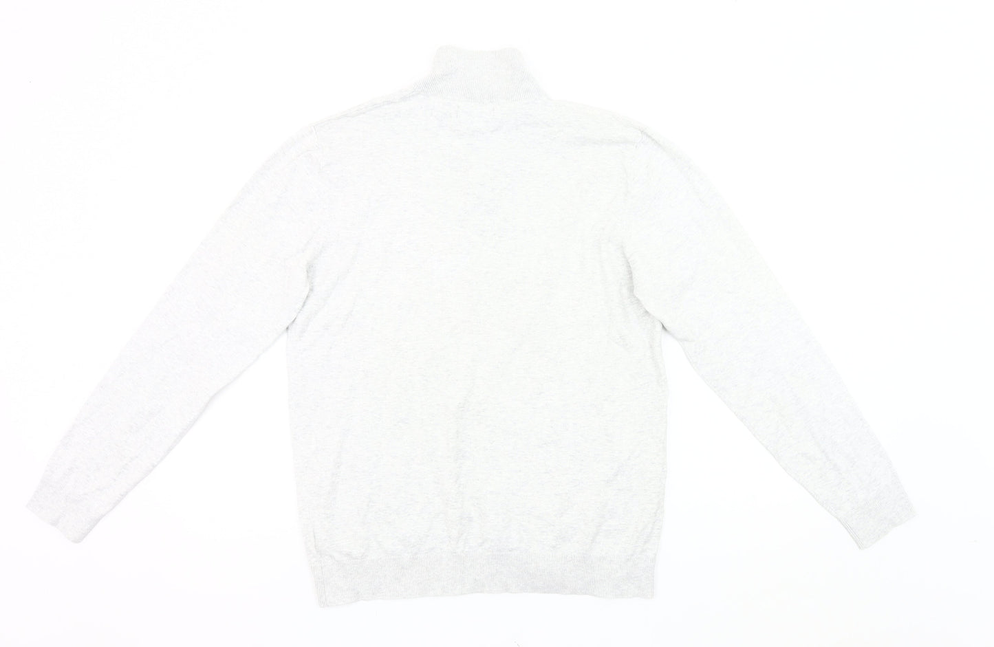 Next Men’s Grey M Cotton Nylon 1/4 Zip High Neck Jumper