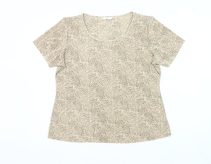 Womens UK Size 18 Marks and Spencer Beige Basic T-Shirt