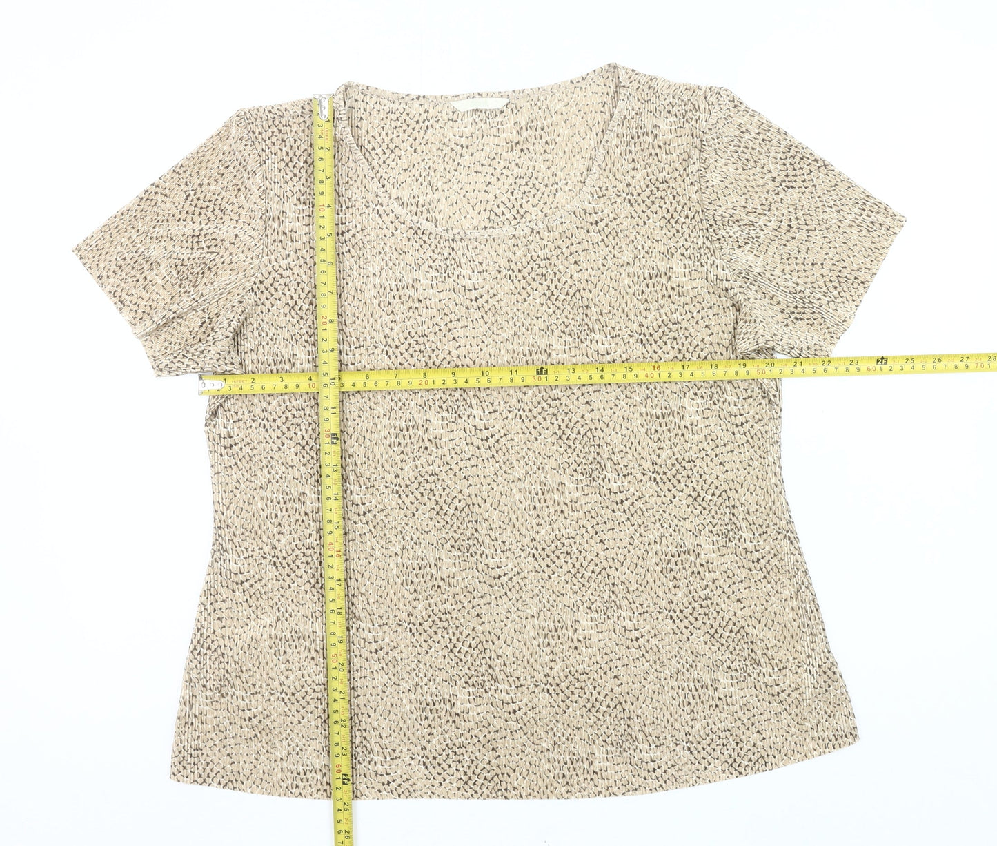 Womens UK Size 18 Marks and Spencer Beige Basic T-Shirt