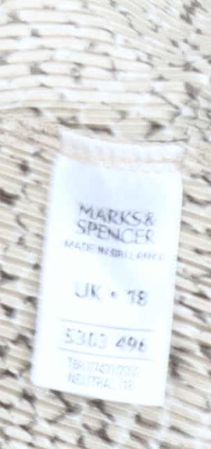 Womens UK Size 18 Marks and Spencer Beige Basic T-Shirt