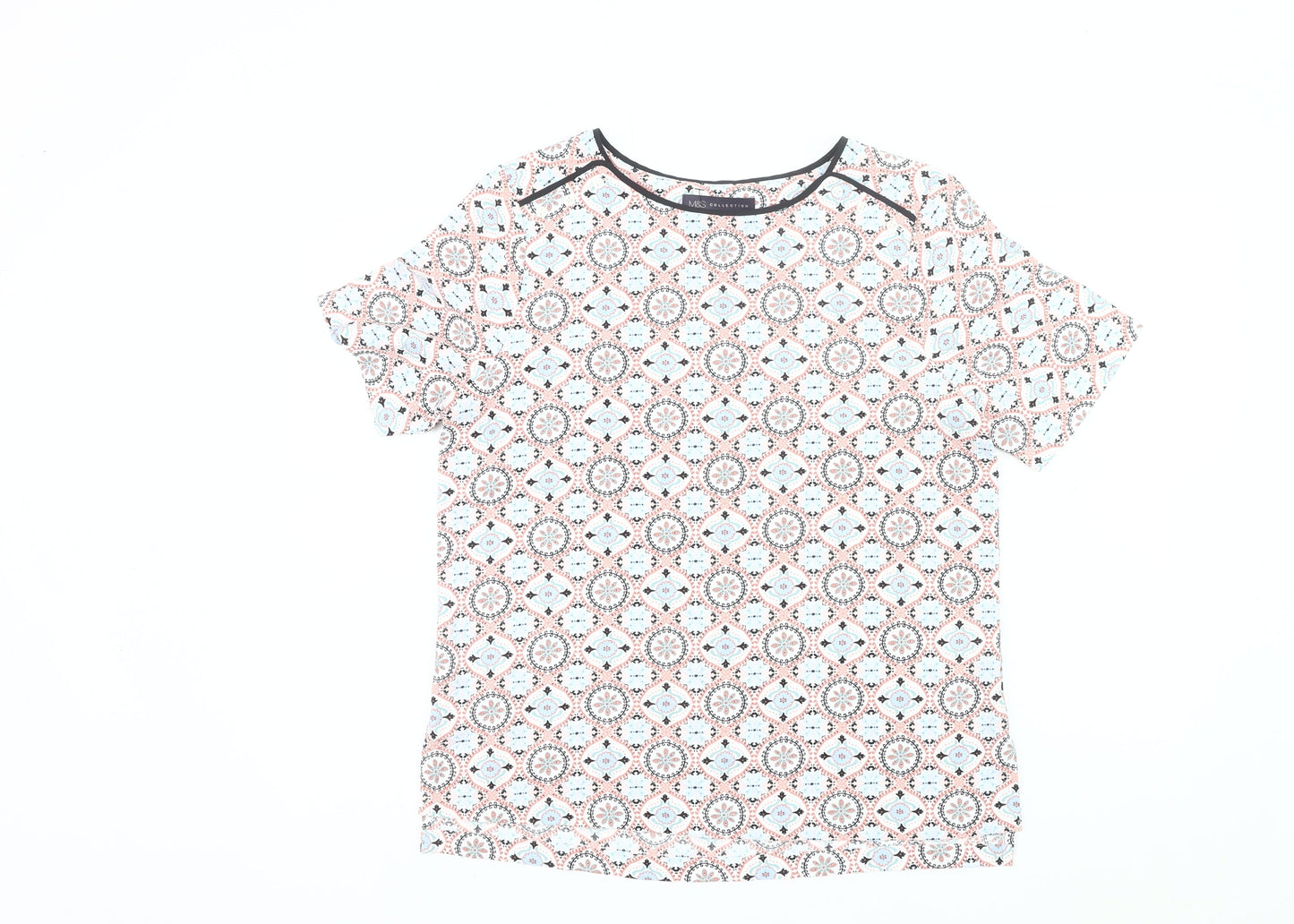 Womens UK Size 12 Marks and Spencer Multicoloured Basic T-Shirt