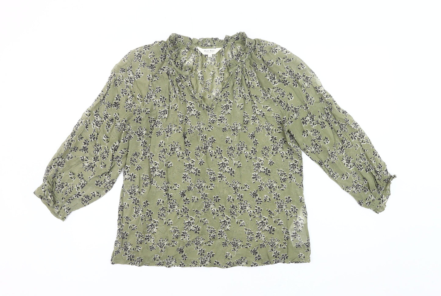 Womens UK Size 6 Part Two Green Tunic Blouse