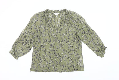 Womens UK Size 6 Part Two Green Tunic Blouse