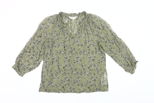 Womens UK Size 6 Part Two Green Tunic Blouse