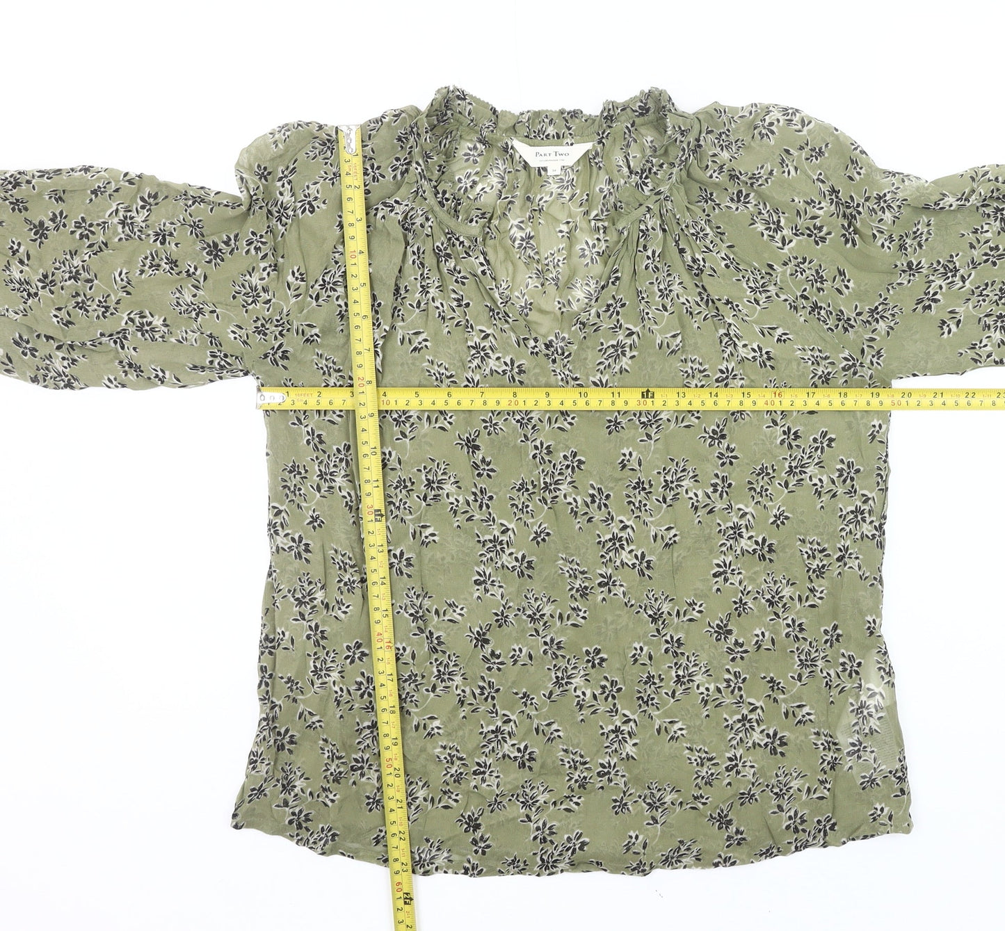 Womens UK Size 6 Part Two Green Tunic Blouse