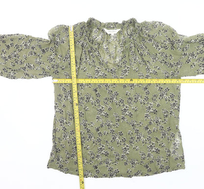 Womens UK Size 6 Part Two Green Tunic Blouse