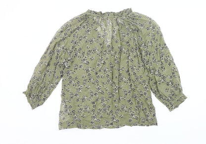 Womens UK Size 6 Part Two Green Tunic Blouse