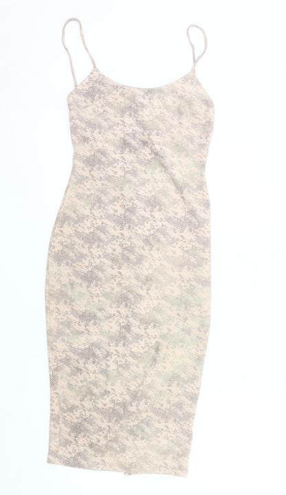 Missguided Women’s Beige Animal Print Slip Dress Size 8