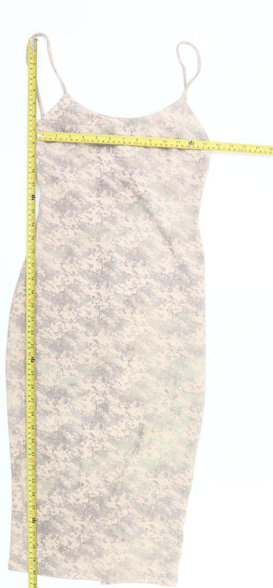Missguided Women’s Beige Animal Print Slip Dress Size 8