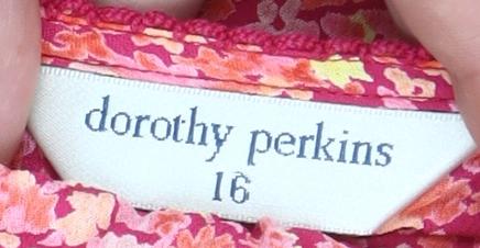 Dorothy Perkins Women’s Pink Floral Shift Dress Size 16 Knee Length