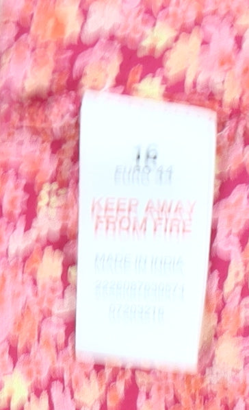 Dorothy Perkins Women’s Pink Floral Shift Dress Size 16 Knee Length