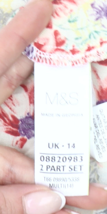 Marks & Spencer Women’s Multicoloured Floral A-Line Skirt Size 14