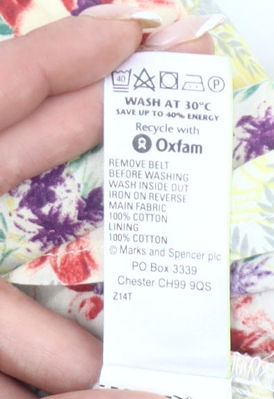 Marks & Spencer Women’s Multicoloured Floral A-Line Skirt Size 14