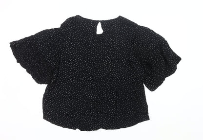 Womens UK Size 18 Red Herring Black Tunic Blouse