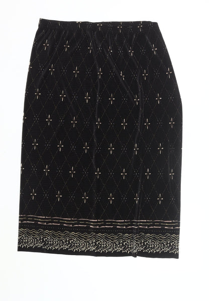 Berkertex Plus Size 22 Women’s Black Geometric Embroidered Pencil Skirt