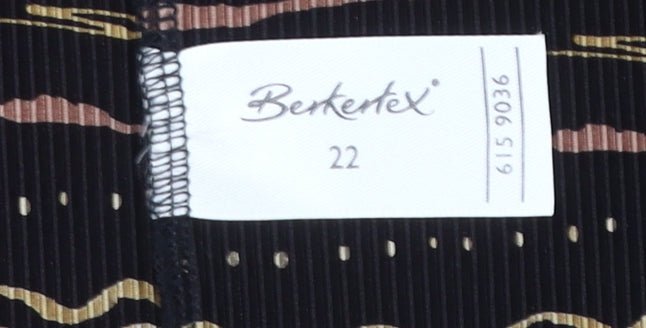 Berkertex Plus Size 22 Women’s Black Geometric Embroidered Pencil Skirt