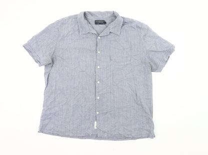 Hammond & Co Men’s Blue 2XL 50-52" Short Sleeve Cotton Button-Up Shirt