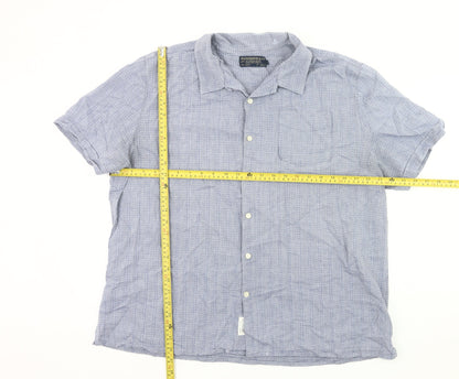 Hammond & Co Men’s Blue 2XL 50-52" Short Sleeve Cotton Button-Up Shirt