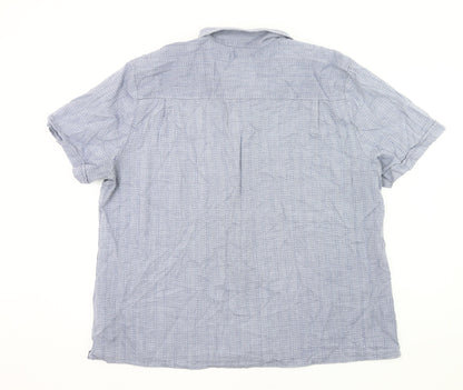 Hammond & Co Men’s Blue 2XL 50-52" Short Sleeve Cotton Button-Up Shirt
