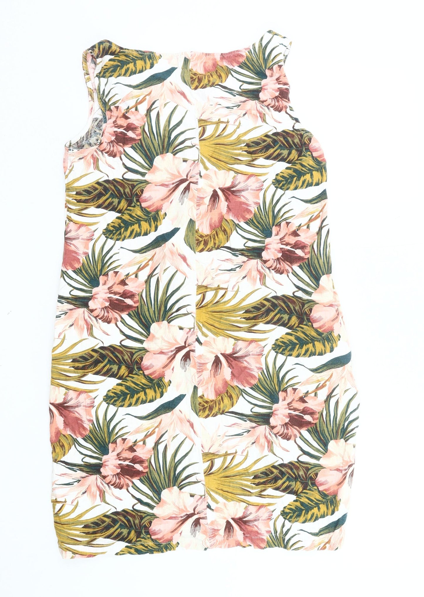 Next Women’s Multicoloured Floral Shift Dress Size 10 Linen Viscose