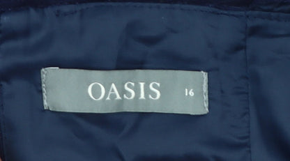 Oasis Women’s Blue Shift Dress Size 16 Sleeveless Lined