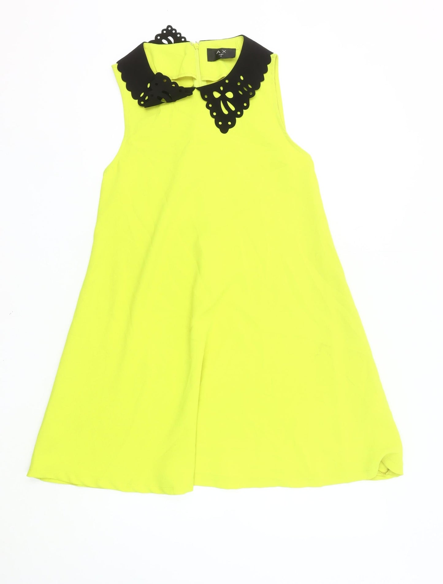 AX Paris Women’s Yellow Collared A-Line Dress Size 8 Sleeveless Party