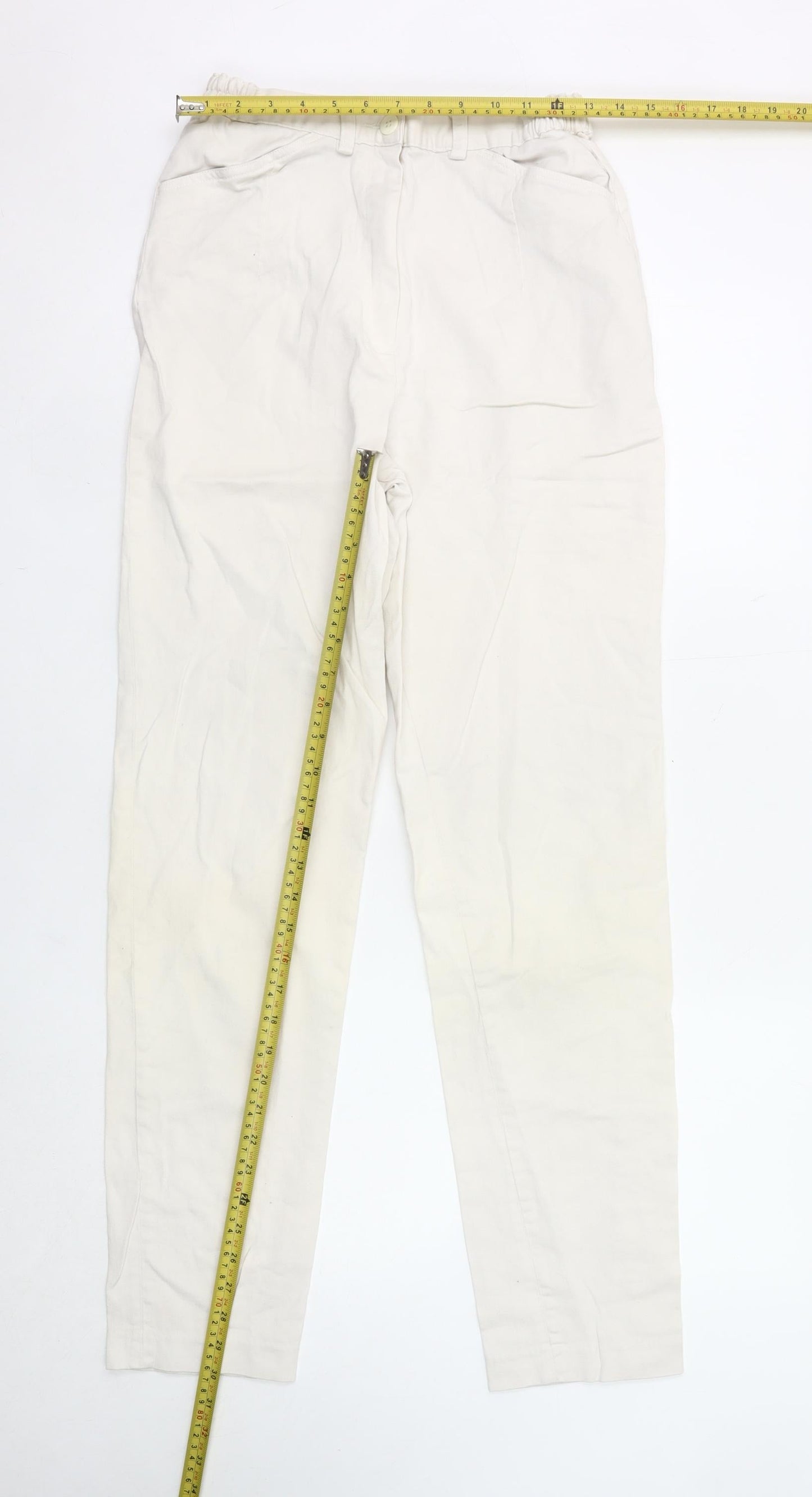 Green Lamb Womens Ivory Chino Trousers Size 12 Straight Leg
