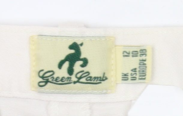 Green Lamb Womens Ivory Chino Trousers Size 12 Straight Leg