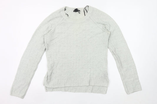 H&M Women’s Grey Angora Wool Blend Crew Neck Pullover Jumper S