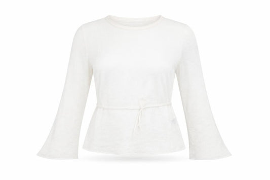 Zara Women’s White Knit Wrap Blouse Top XL Long Sleeve Flared