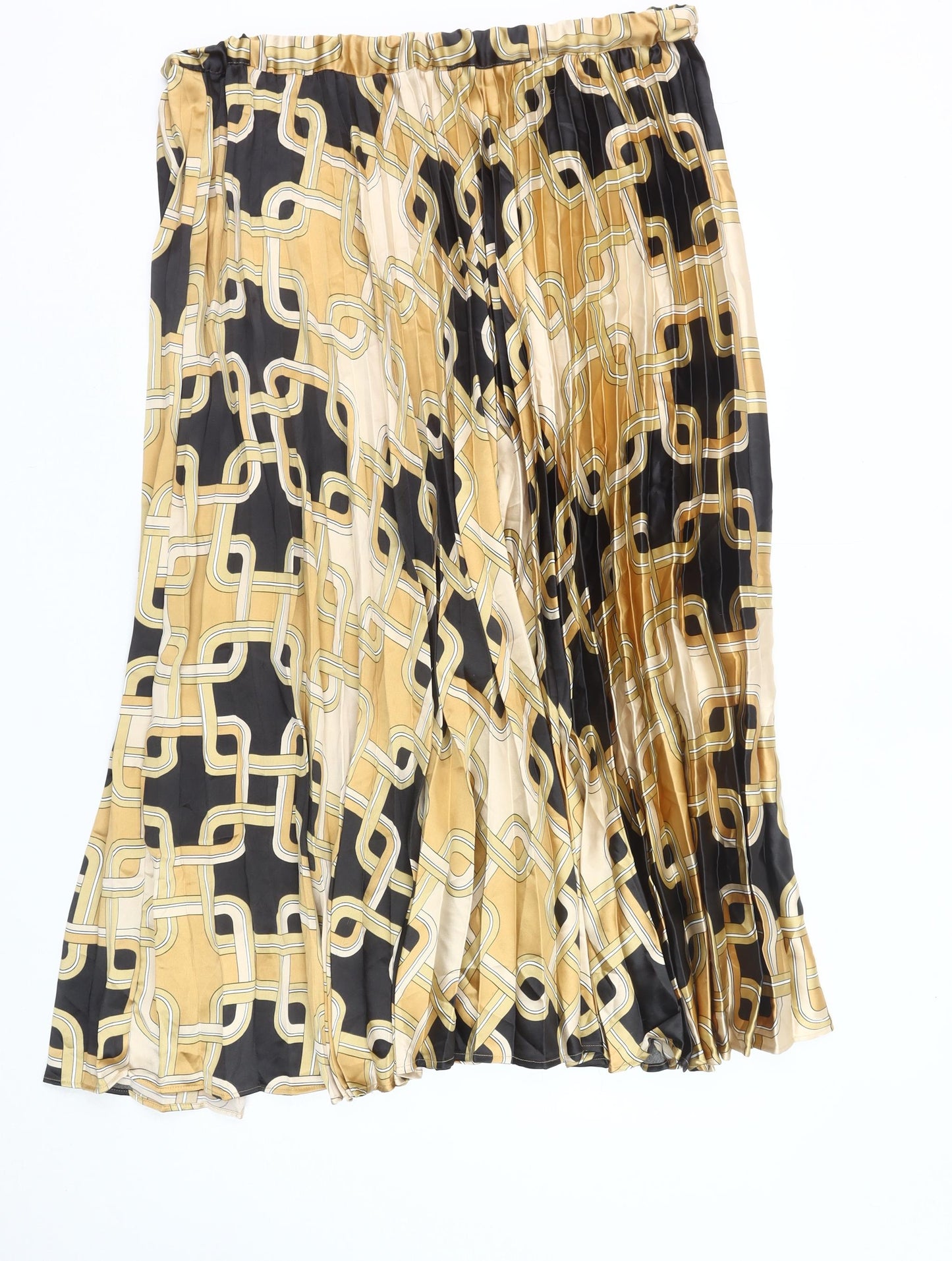 H&M Women’s Multicoloured Geometric Pleated Midi Skirt XL