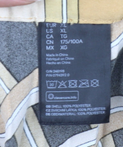 H&M Women’s Multicoloured Geometric Pleated Midi Skirt XL