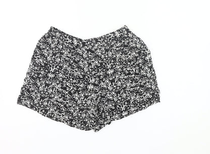 Papaya Women’s Black Floral Culotte Shorts Size 10 Viscose