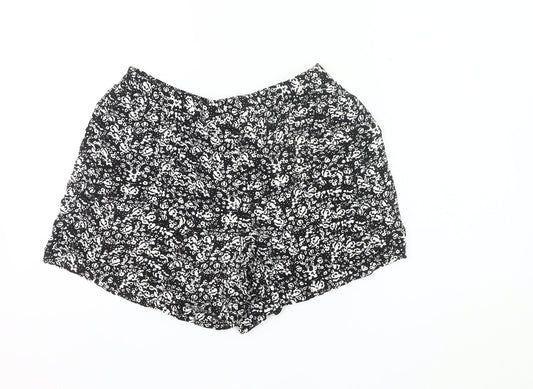 Papaya Women’s Black Floral Culotte Shorts Size 10 Viscose