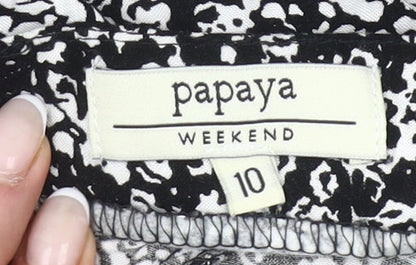 Papaya Women’s Black Floral Culotte Shorts Size 10 Viscose