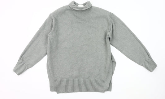H&M Women’s Grey Mock Neck Pullover Jumper Size S Wool Blend