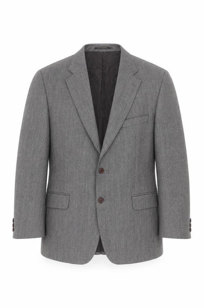 Magee Men's Grey Wool Herringbone Blazer Jacket 44R Classic Fit