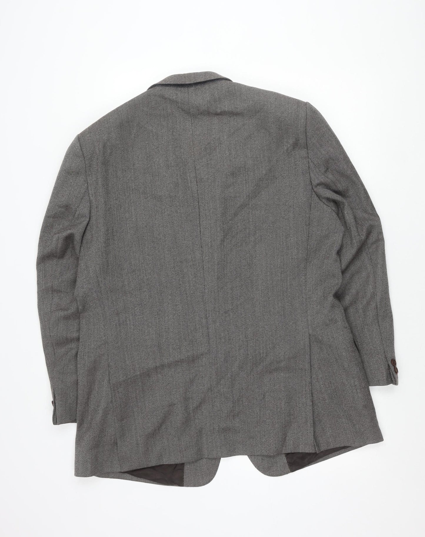 Magee Men's Grey Wool Herringbone Blazer Jacket 44R Classic Fit