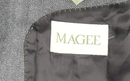 Magee Men's Grey Wool Herringbone Blazer Jacket 44R Classic Fit