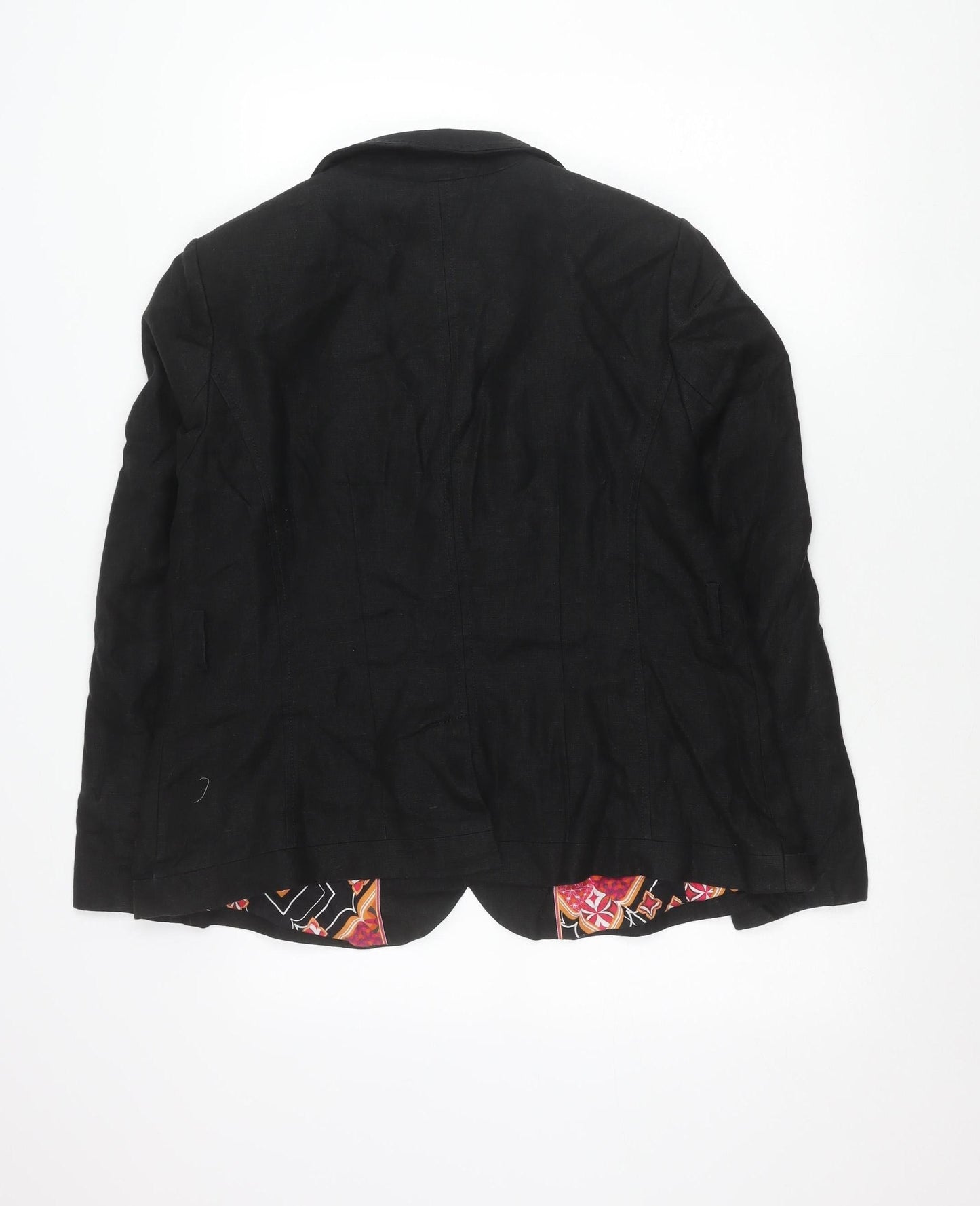 Next Women Black Linen Blazer Jacket Size 20 Workwear Formal