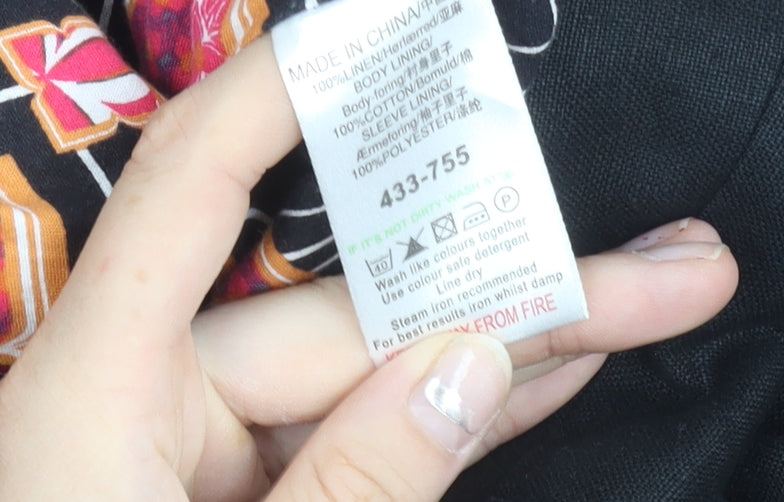 Next Women Black Linen Blazer Jacket Size 20 Workwear Formal